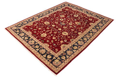 handmade Traditional Kafkaz Red Blue Hand Knotted RECTANGLE 100% WOOL area rug 9 x 12