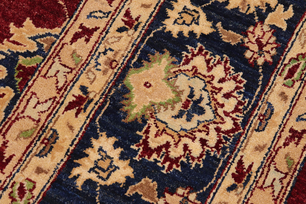 handmade Traditional Kafkaz Red Blue Hand Knotted RECTANGLE 100% WOOL area rug 9x12