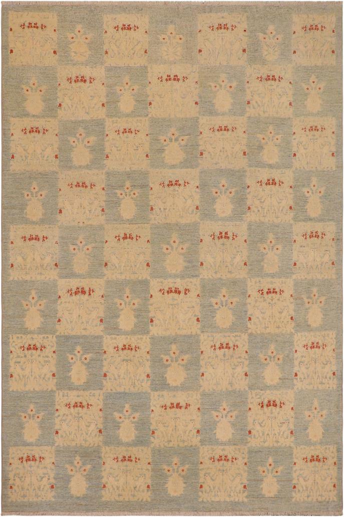 handmade Transitional Kafkaz Lt. Blue Beige Hand Knotted RECTANGLE 100% WOOL area rug 9 x 12