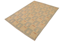 handmade Transitional Kafkaz Lt. Blue Beige Hand Knotted RECTANGLE 100% WOOL area rug 9 x 12