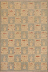 handmade Transitional Kafkaz Lt. Blue Beige Hand Knotted RECTANGLE 100% WOOL area rug 9 x 12
