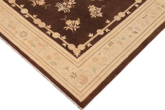 handmade Traditional Kafkaz Brown Beige Hand Knotted RECTANGLE 100% WOOL area rug 9 x 12