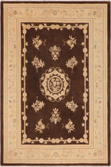 handmade Traditional Kafkaz Brown Beige Hand Knotted RECTANGLE 100% WOOL area rug 9 x 12
