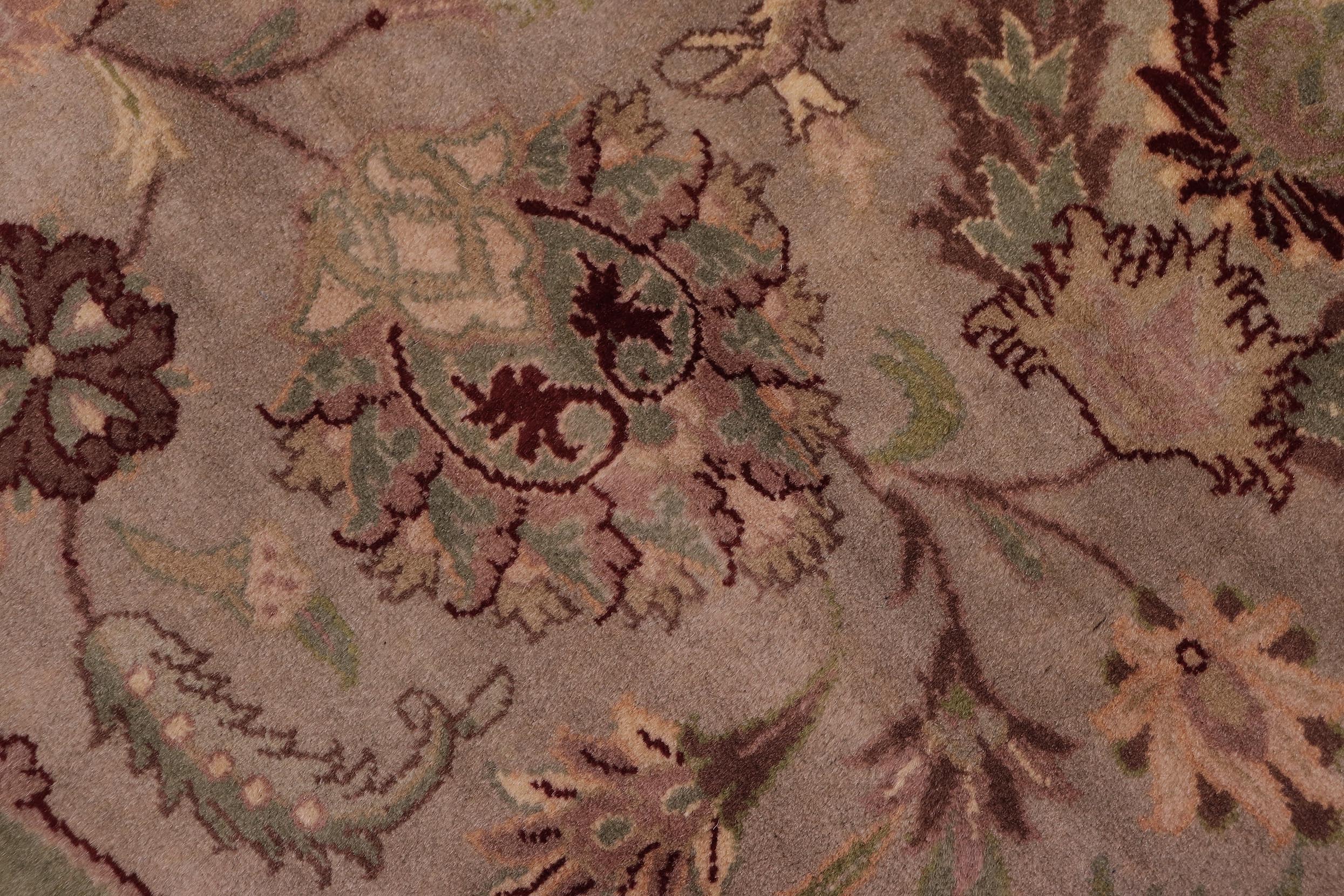 handmade Traditional Agra Lt. Green Lt. Green Hand Knotted RECTANGLE 100% WOOL area rug 9x12