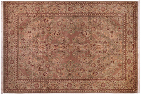 handmade Traditional Agra Lt. Green Lt. Green Hand Knotted RECTANGLE 100% WOOL area rug 9x12