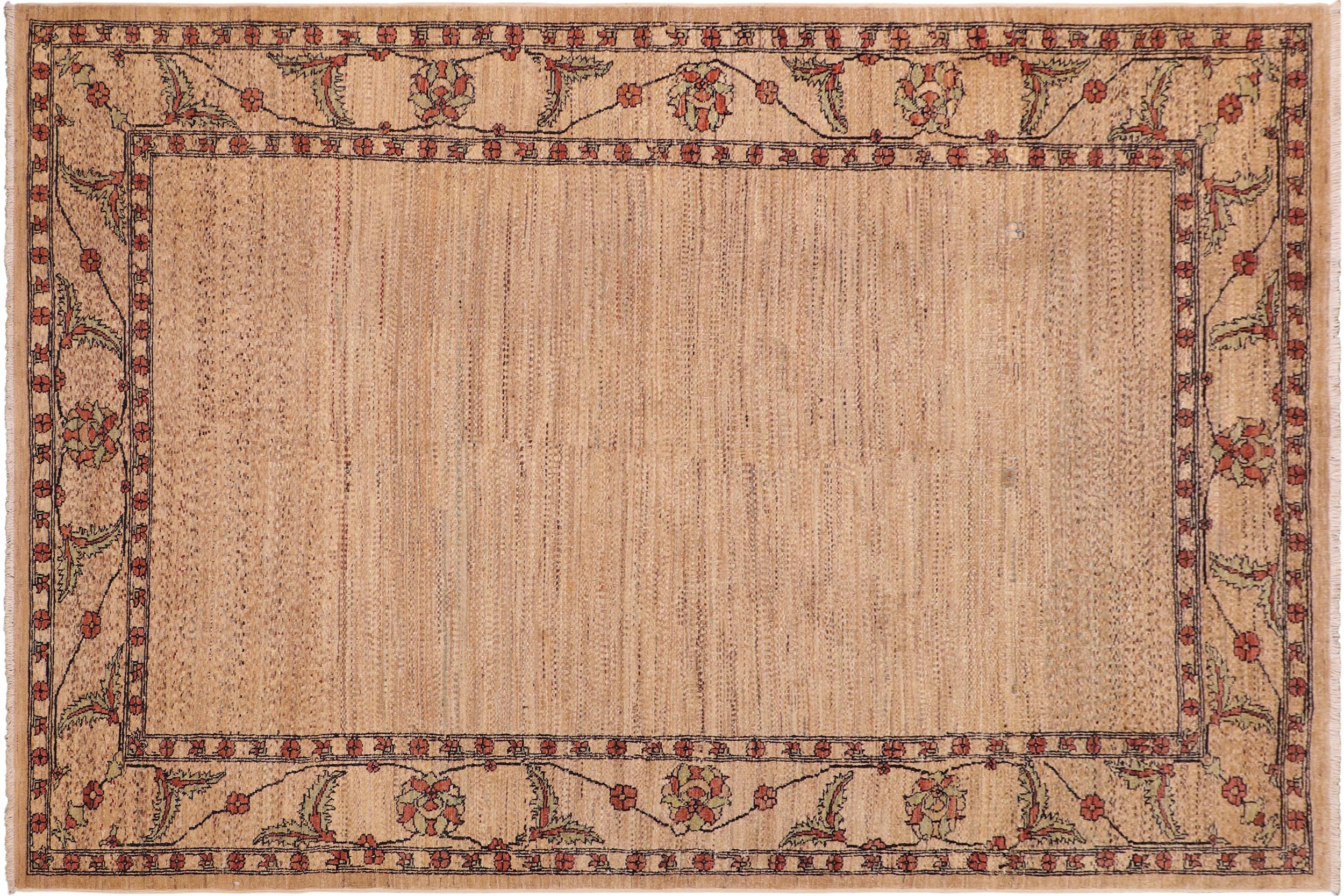 handmade Modern Gabbeh Beige Rust Hand Knotted RECTANGLE 100% WOOL area rug 6' x 9'