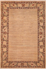handmade Modern Gabbeh Beige Rust Hand Knotted RECTANGLE 100% WOOL area rug 6  x 9 