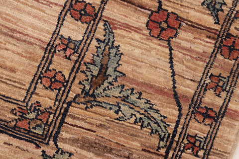 handmade Modern Gabbeh Beige Rust Hand Knotted RECTANGLE 100% WOOL area rug 6' x 9'