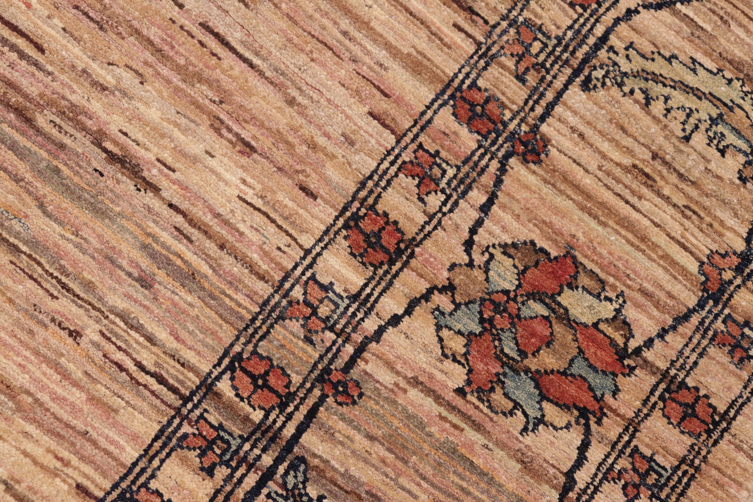 handmade Modern Gabbeh Beige Rust Hand Knotted RECTANGLE 100% WOOL area rug 6' x 9'