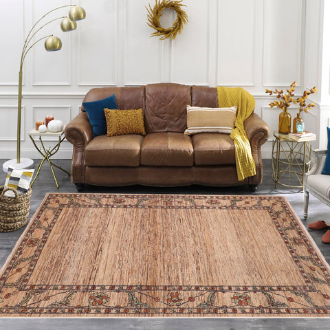 handmade Modern Gabbeh Beige Rust Hand Knotted RECTANGLE 100% WOOL area rug 6' x 9'