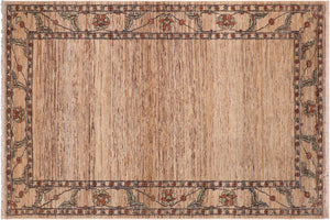 handmade Modern Gabbeh Beige Rust Hand Knotted RECTANGLE 100% WOOL area rug 6' x 9'