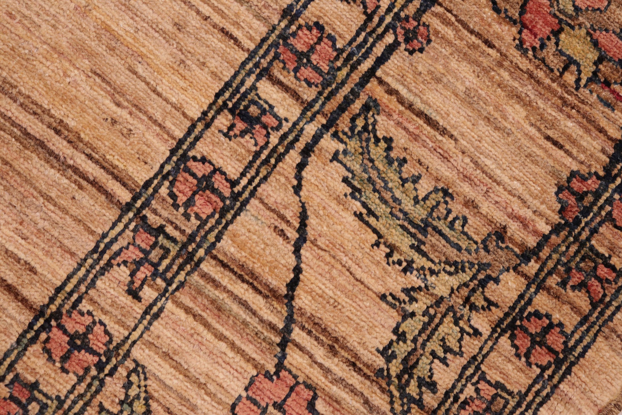 handmade Modern Gabbeh Beige Rust Hand Knotted RECTANGLE 100% WOOL area rug 6' x 8'