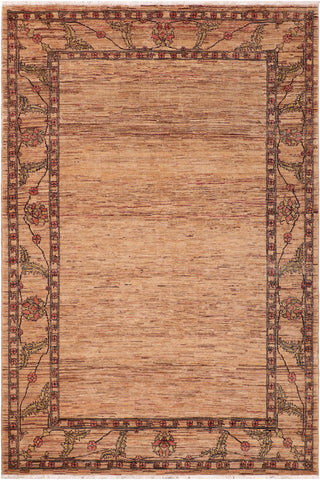 Shabby Chic Gabbeh Margart Beige/Rust Wool Rug - 6'3'' x 7'9''