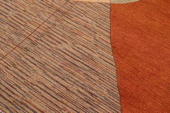 handmade Modern Gabbeh Orange Brown Hand Knotted RECTANGLE 100% WOOL area rug 6  x 9 
