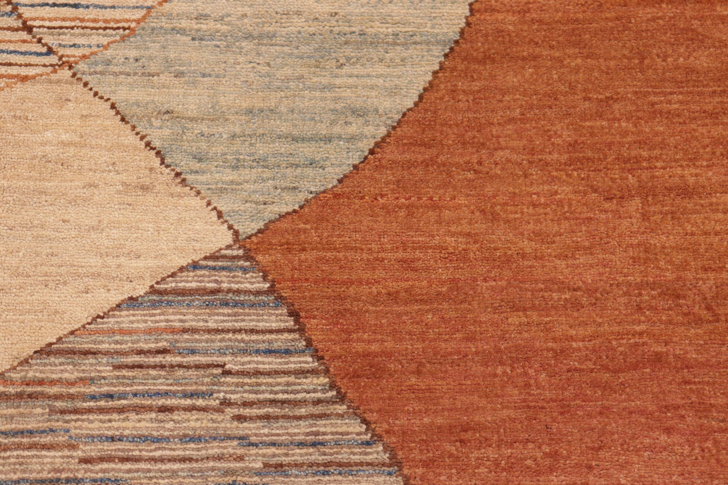 handmade Modern Gabbeh Orange Brown Hand Knotted RECTANGLE 100% WOOL area rug 6' x 9'