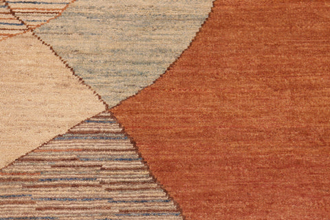 handmade Modern Gabbeh Orange Brown Hand Knotted RECTANGLE 100% WOOL area rug 6' x 9'