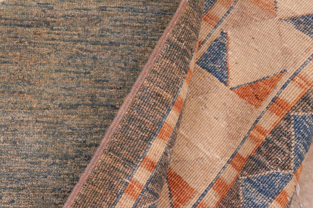 handmade Modern Gabbeh Blue Orange Hand Knotted RECTANGLE 100% WOOL area rug 6  x 9 