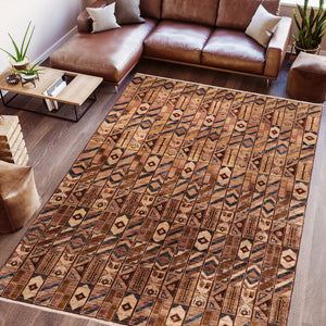 handmade Modern Gabbeh Brown Beige Hand Knotted RECTANGLE 100% WOOL area rug 6' x 9'