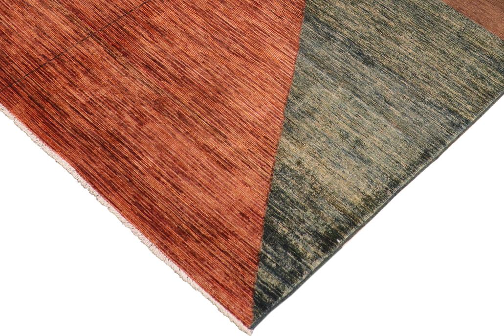 handmade Modern Gabbeh Rust Brown Hand Knotted RECTANGLE 100% WOOL area rug 7  x 10 