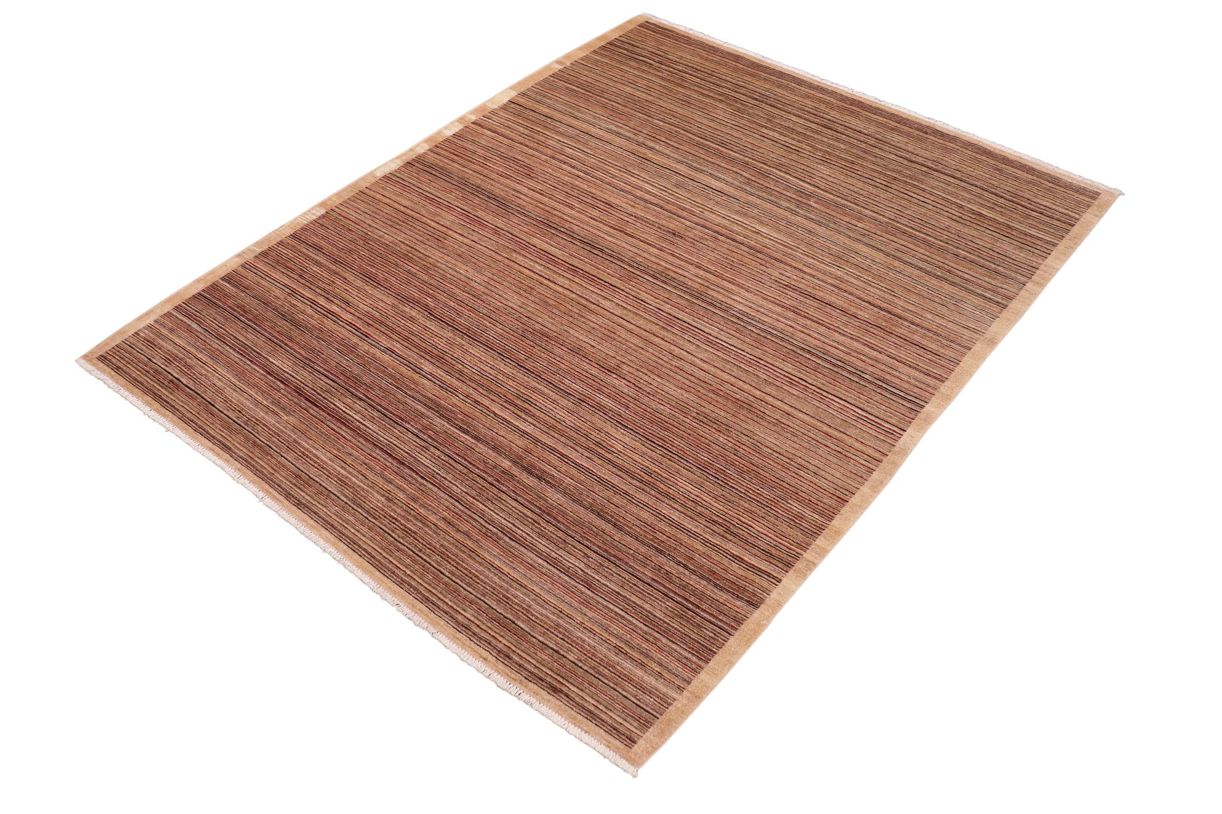 handmade Modern Gabbeh Tan Beige Hand Knotted RECTANGLE 100% WOOL area rug 6' x 9'