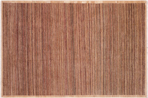 6x9 hand knotted modern Gabbeh wool rug in tan and beige - Shabby Chic Gabbeh Cheryll