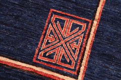 handmade Modern Kotan Blue Beige Hand Knotted RECTANGLE 100% WOOL area rug 6 x 9