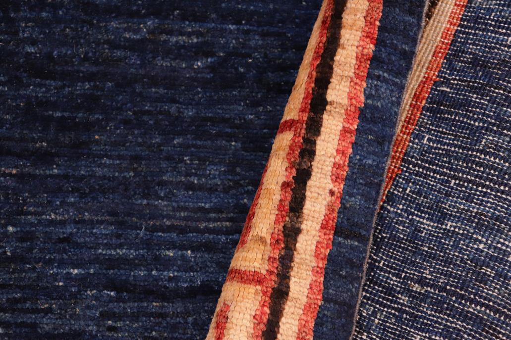 handmade Modern Kotan Blue Beige Hand Knotted RECTANGLE 100% WOOL area rug 6 x 9