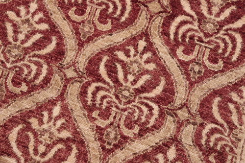 handmade Transitional Kafkaz Red Tan Hand Knotted RECTANGLE 100% WOOL area rug 6' x 9'