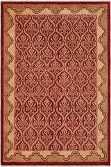 handmade Transitional Kafkaz Red Tan Hand Knotted RECTANGLE 100% WOOL area rug 6 x 9