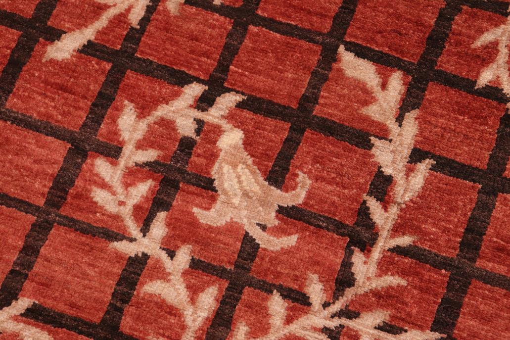 handmade Transitional Kafkaz Rust Black Hand Knotted RECTANGLE 100% WOOL area rug 6 x 9