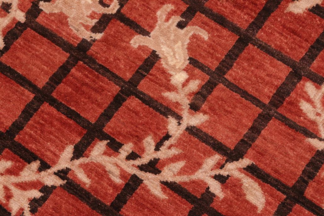 handmade Transitional Kafkaz Rust Black Hand Knotted RECTANGLE 100% WOOL area rug 6 x 9