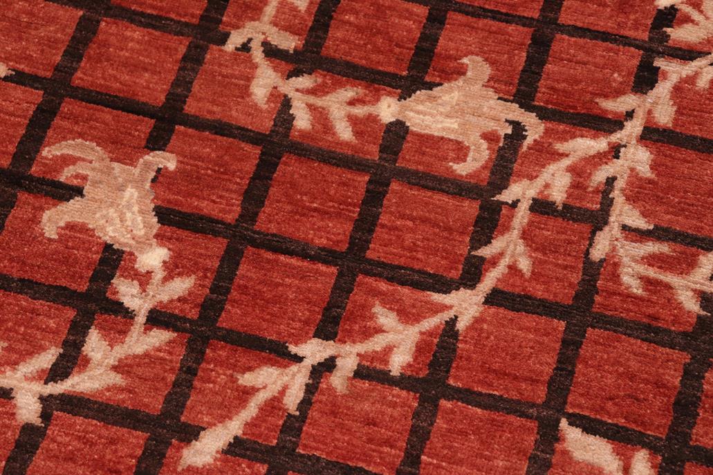 handmade Transitional Kafkaz Rust Black Hand Knotted RECTANGLE 100% WOOL area rug 6 x 9