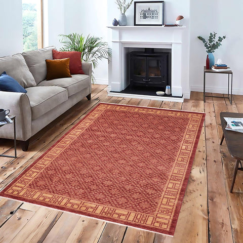 handmade Modern Kafkaz Red Tan Hand Knotted RECTANGLE 100% WOOL area rug 6' x 8'