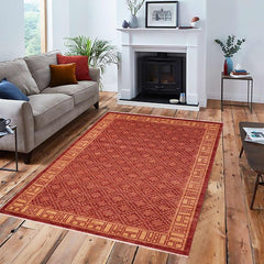 handmade Transitional Kafkaz Red Tan Hand Knotted RECTANGLE 100% WOOL area rug 6 x 8