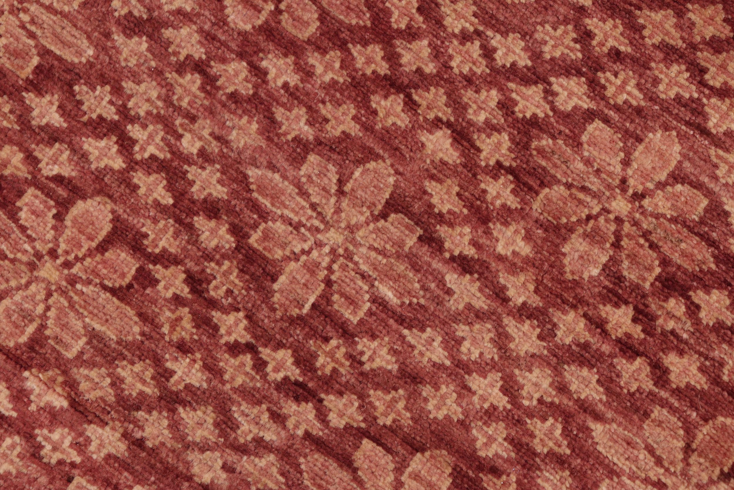 handmade Modern Kafkaz Red Tan Hand Knotted RECTANGLE 100% WOOL area rug 6' x 8'