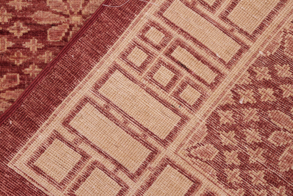 handmade Modern Kafkaz Red Tan Hand Knotted RECTANGLE 100% WOOL area rug 6' x 8'
