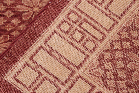 handmade Modern Kafkaz Red Tan Hand Knotted RECTANGLE 100% WOOL area rug 6' x 8'