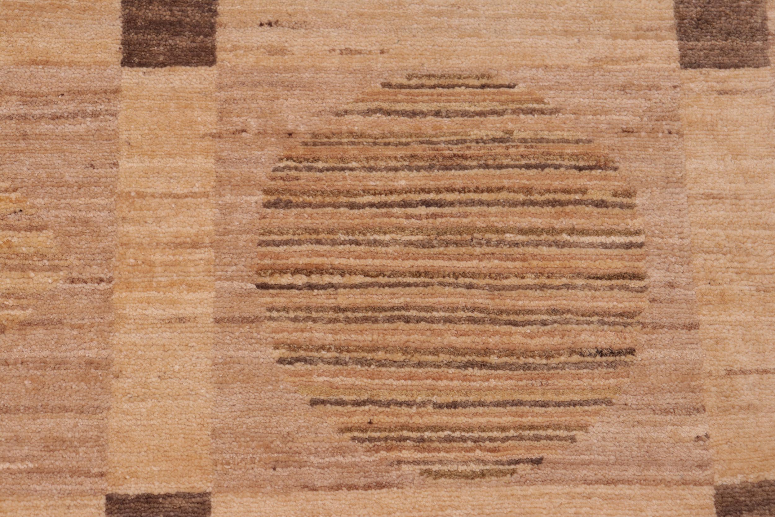 handmade Modern Kafkaz Tan Brown Hand Knotted RECTANGLE 100% WOOL area rug 6' x 9'