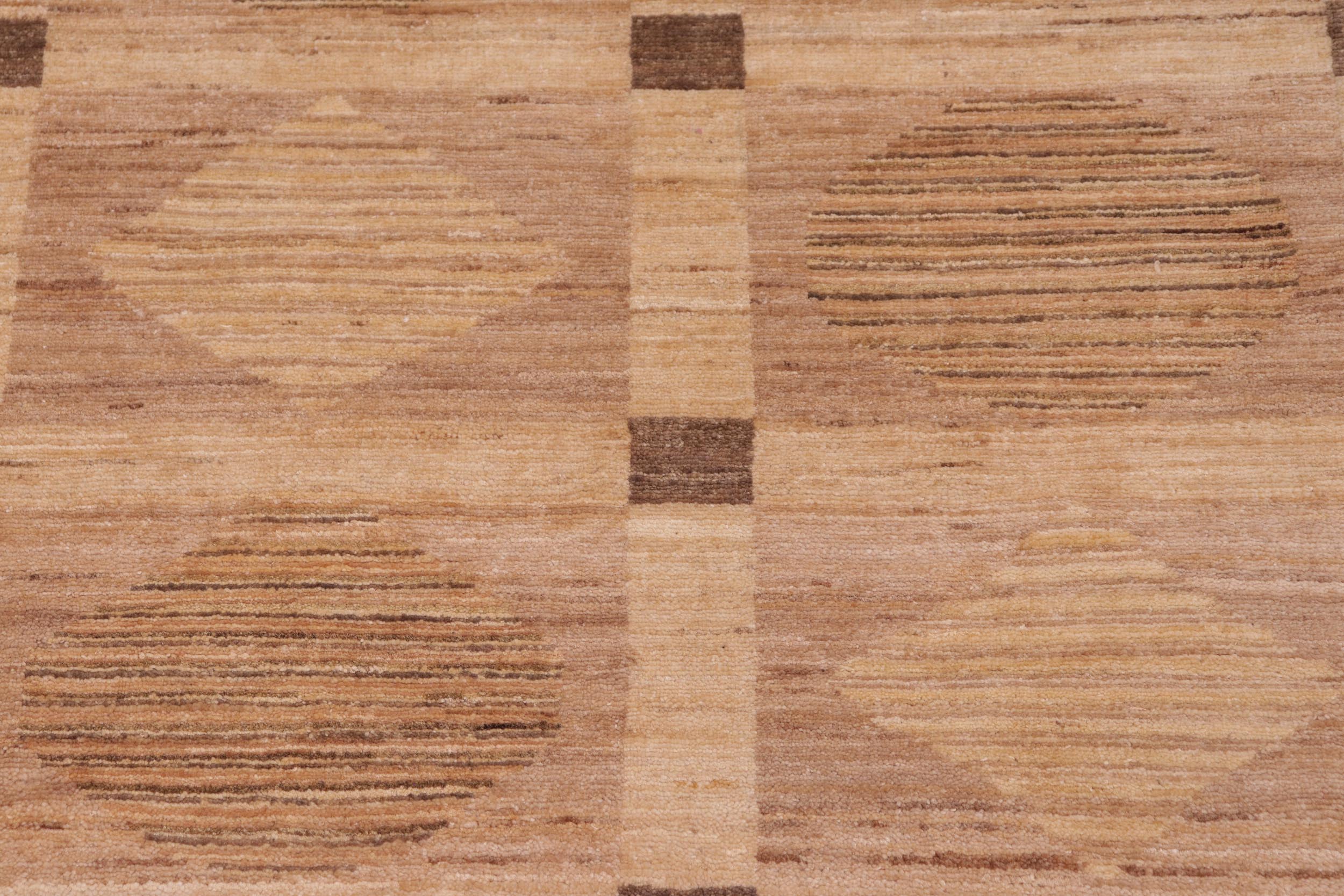 handmade Modern Kafkaz Tan Brown Hand Knotted RECTANGLE 100% WOOL area rug 6' x 9'