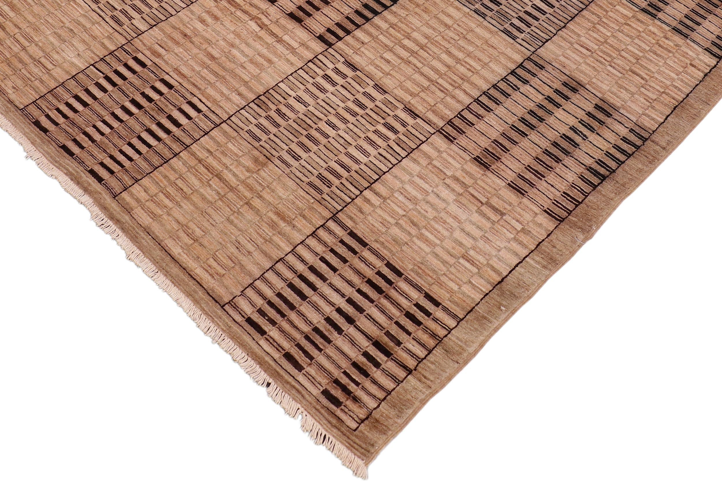 handmade Modern Gabbeh Beige Tan Hand Knotted RECTANGLE 100% WOOL area rug 6' x 9'