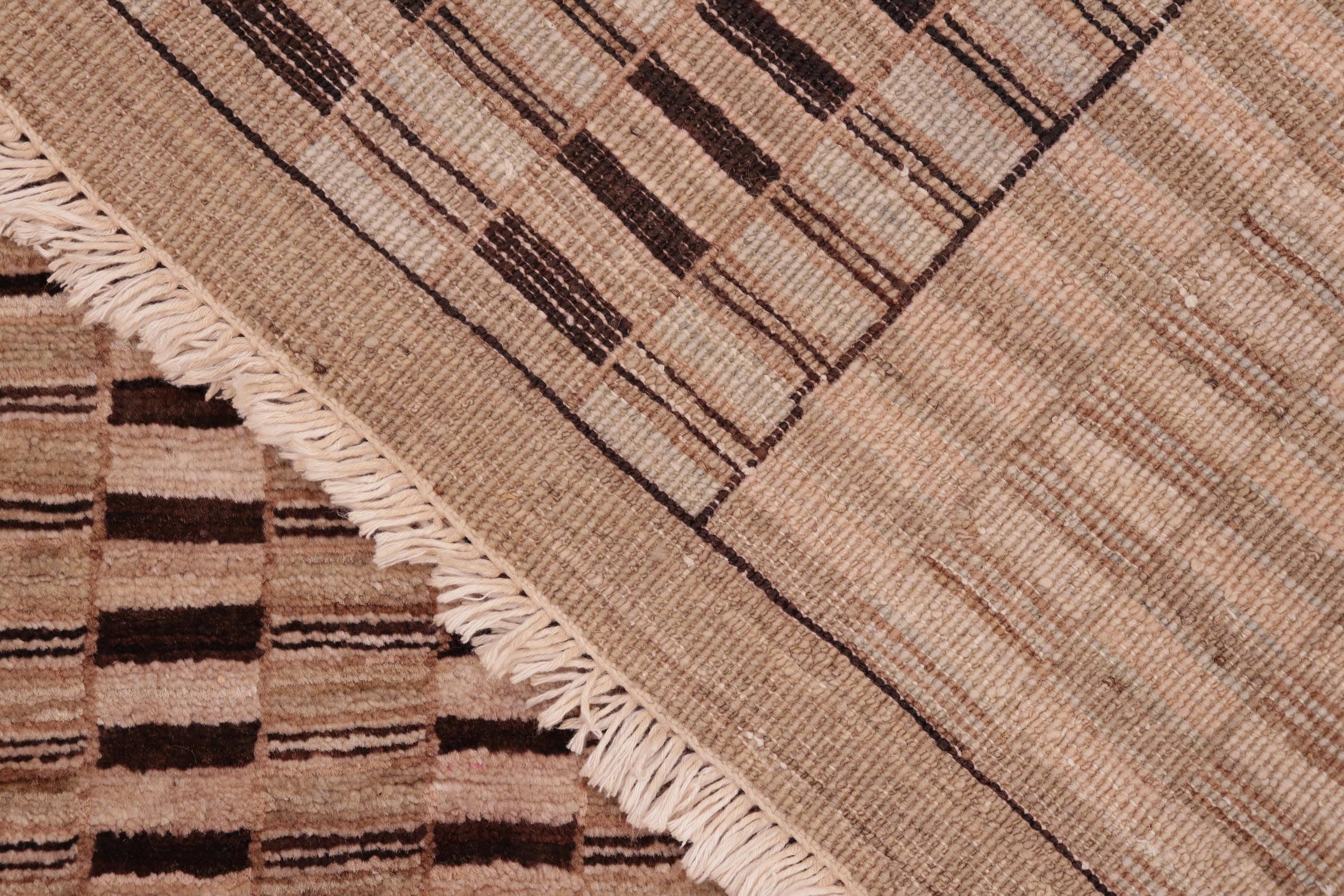 handmade Modern Gabbeh Beige Tan Hand Knotted RECTANGLE 100% WOOL area rug 6' x 9'