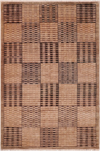 Bohemian Gabbeh Sherly Beige/Tan Wool Rug - 5'10'' x 8'6''