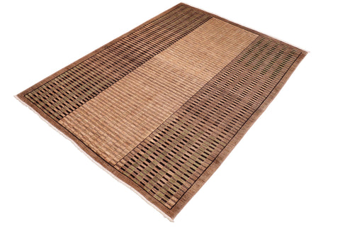 handmade Modern Gabbeh Brown Green Hand Knotted RECTANGLE 100% WOOL area rug 6' x 9'