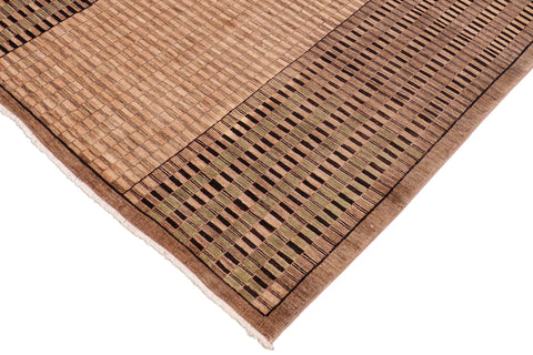handmade Modern Gabbeh Brown Green Hand Knotted RECTANGLE 100% WOOL area rug 6' x 9'