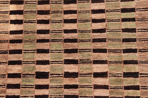handmade Modern Gabbeh Brown Green Hand Knotted RECTANGLE 100% WOOL area rug 6' x 9'