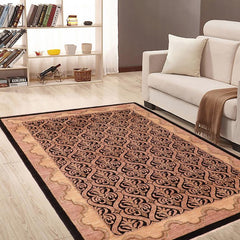 handmade Transitional Kafkaz Black Tan Hand Knotted RECTANGLE 100% WOOL area rug 6 x 9