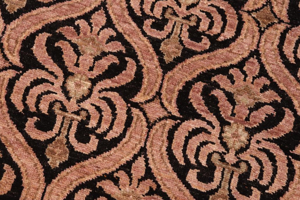 handmade Transitional Kafkaz Black Tan Hand Knotted RECTANGLE 100% WOOL area rug 6 x 9