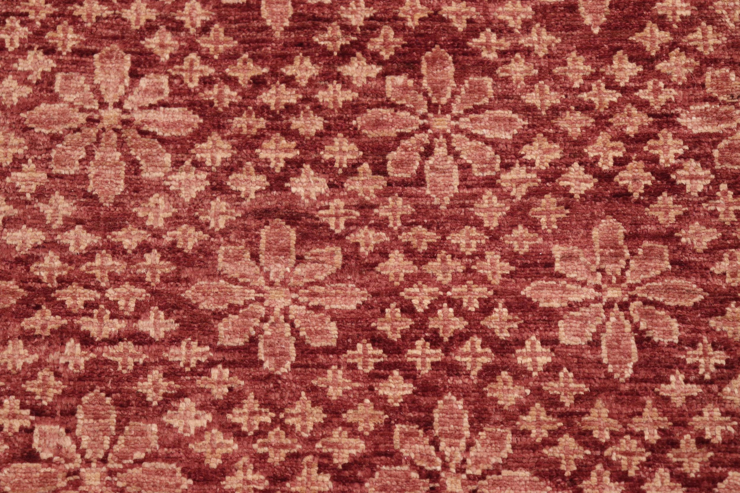 handmade Modern Kafkaz Red Tan Hand Knotted RECTANGLE 100% WOOL area rug 6' x 9'