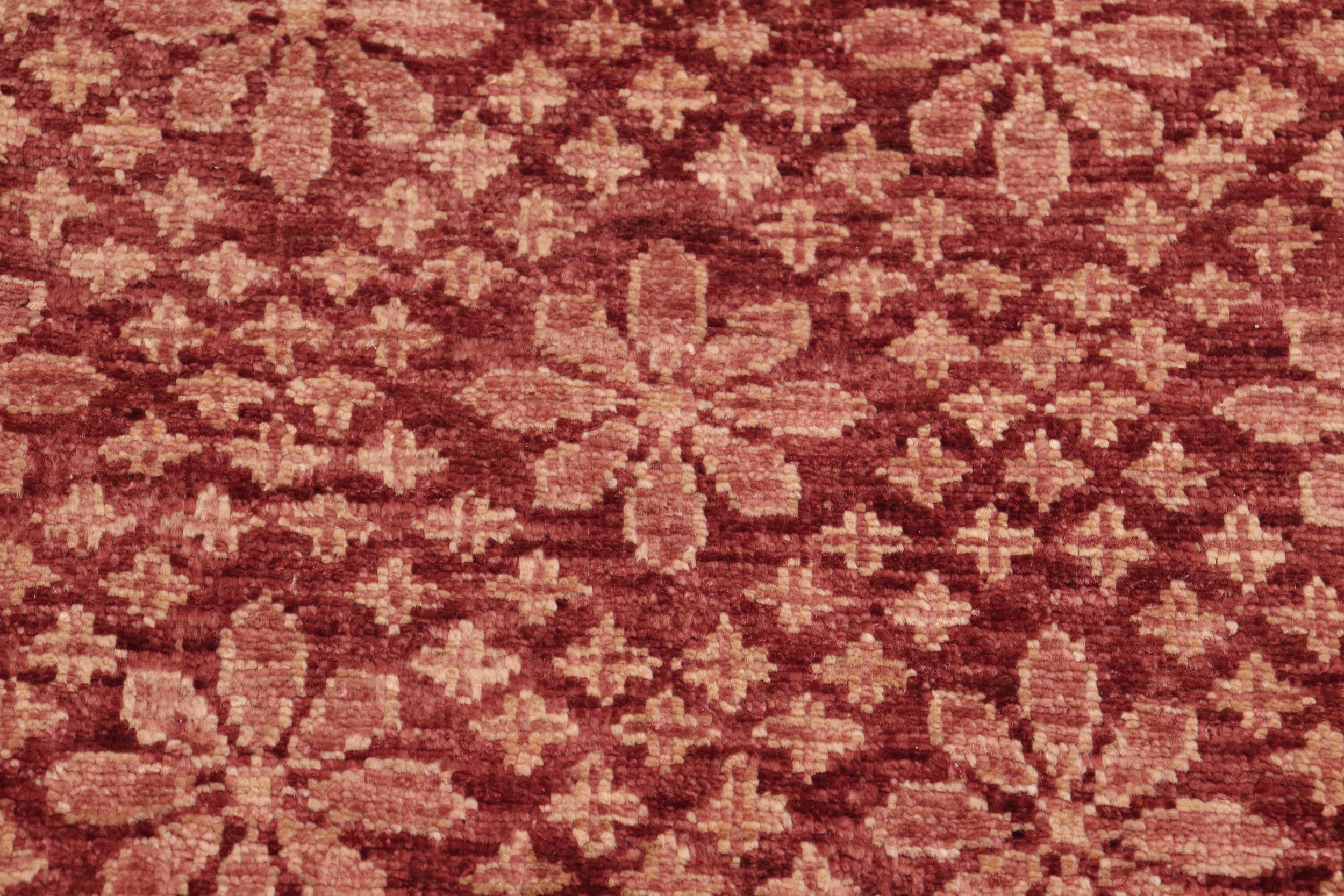 handmade Modern Kafkaz Red Tan Hand Knotted RECTANGLE 100% WOOL area rug 6' x 9'