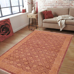 handmade Transitional Kafkaz Red Gold Hand Knotted RECTANGLE 100% WOOL area rug 6 x 9
